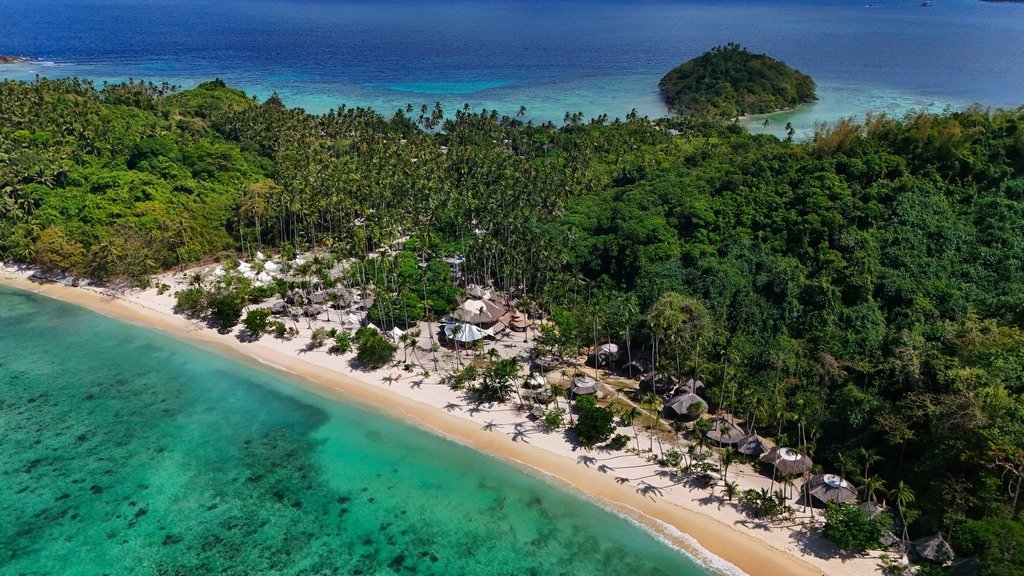 Aerial View of Dryft Camp Darocotan Island