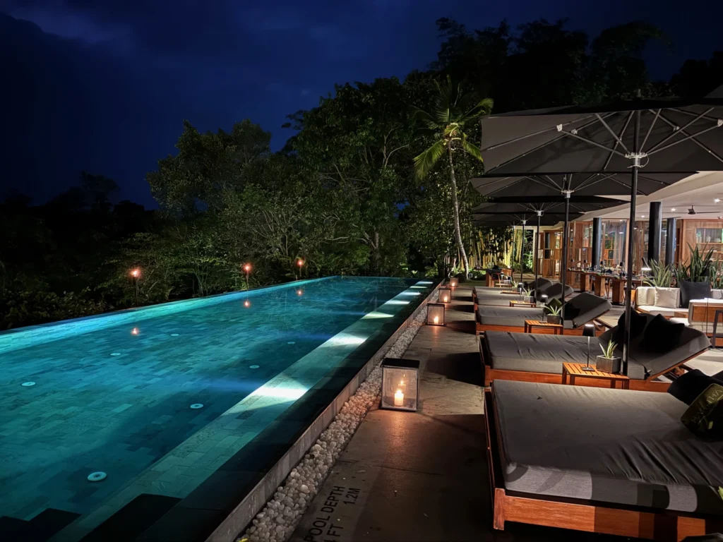 Haritha Villas + Spa Main Pool is right by the main restaurant