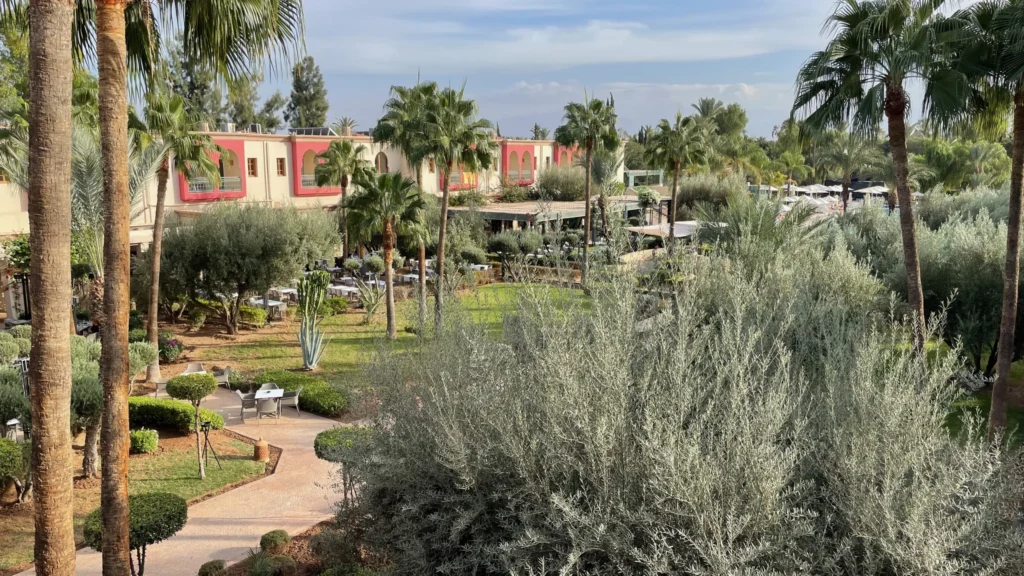Garden view of Iberostar Waves Palmeraie, in Marrakech Morocco.