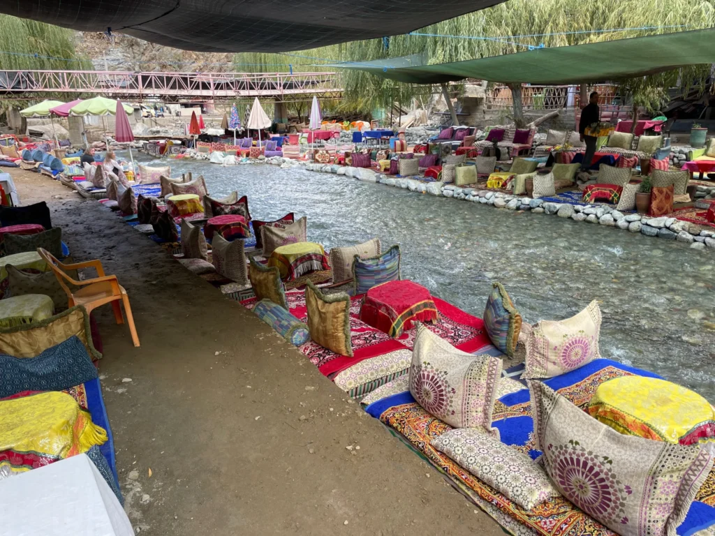 Lunch by the river at Setti Fadma, Al Haouz Province in Morocco
